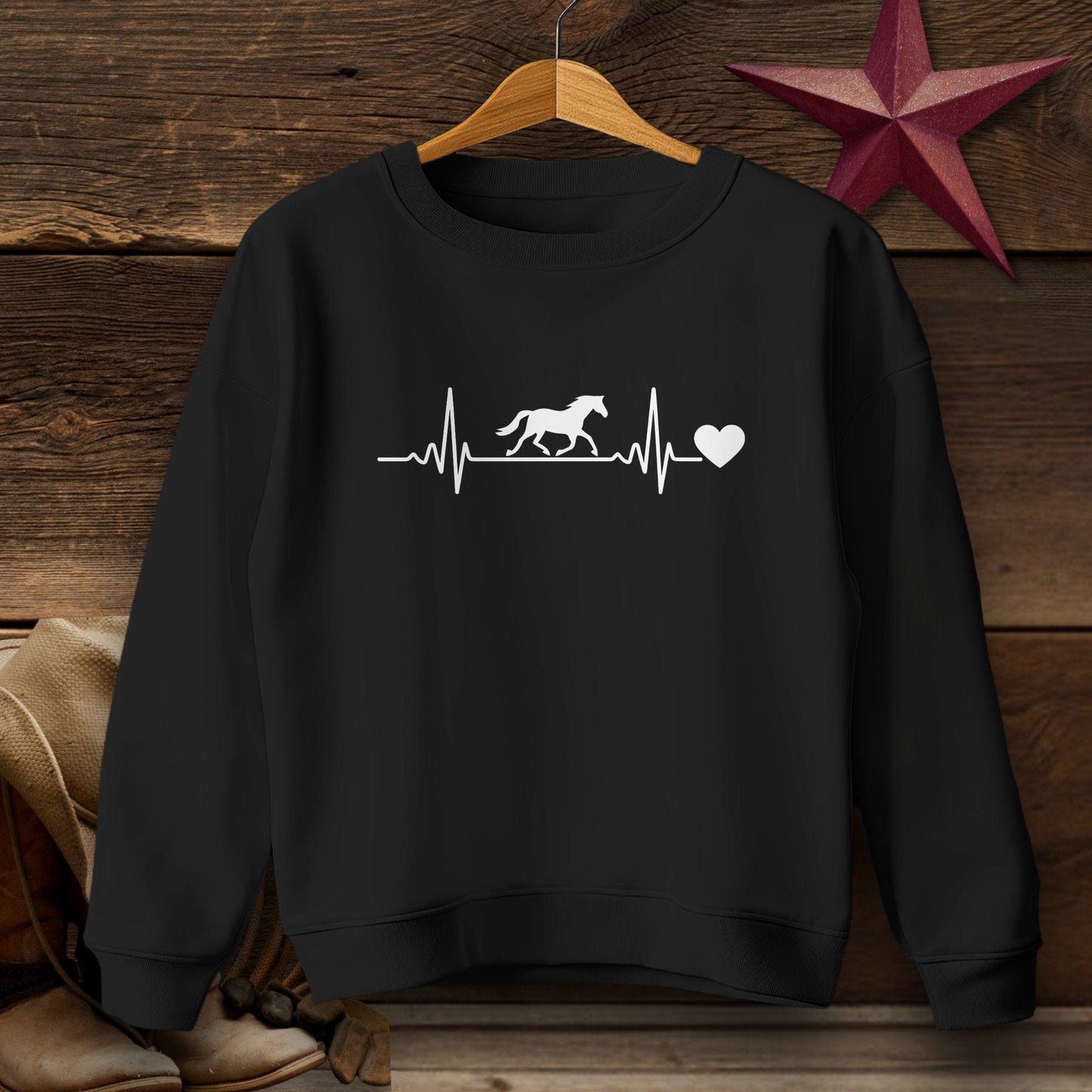 Youth Shirts Sweatshirt Youth / Black / S Horse Heartbeat Shirt