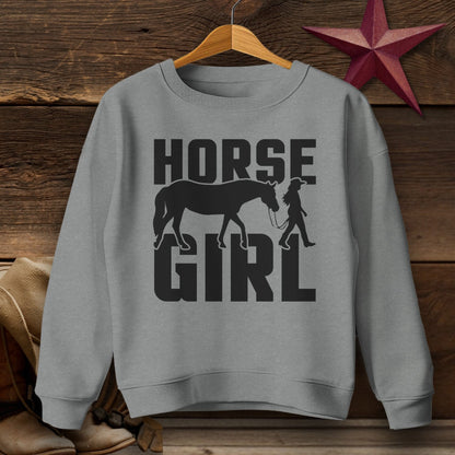 Youth Shirts Sweatshirt Youth / Graphite Heather / S Horse and Girl Shirt