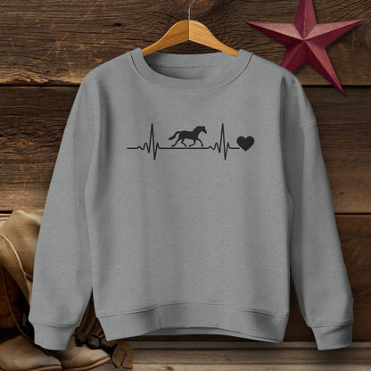 Youth Shirts Sweatshirt Youth / Graphite Heather / S Horse Heartbeat Shirt