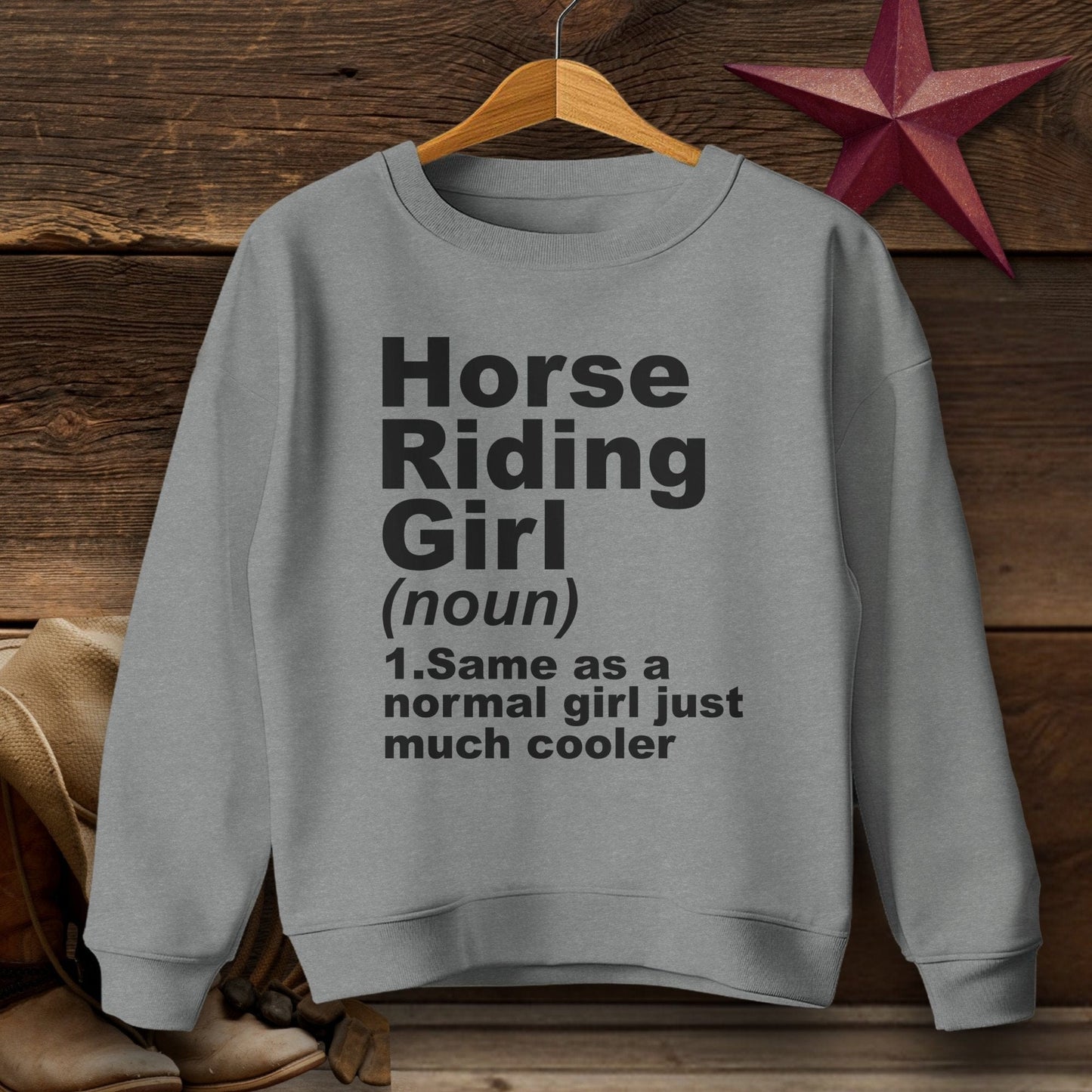 Youth Shirts Sweatshirt Youth / Graphite Heather / S Horse Riding Girl Definition Shirt