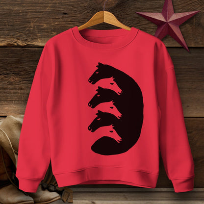 Youth Shirts Sweatshirt Youth / Red / S Interlocking Horse Heads - Youth Shirt