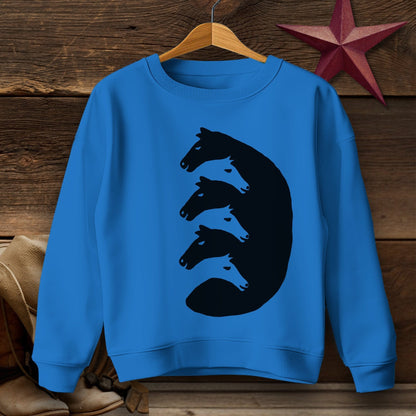 Youth Shirts Sweatshirt Youth / Royal / S Interlocking Horse Heads - Youth Shirt