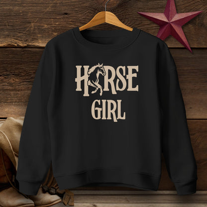 Youth Shirts Sweatshirt Youth / S / Black Horse Girl - Youth Shirt