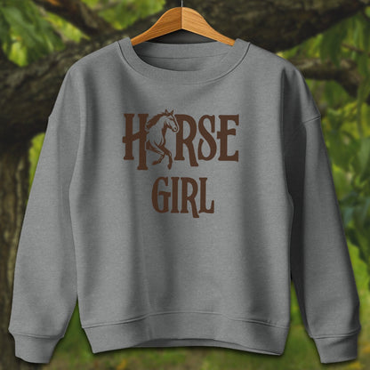 Youth Shirts Sweatshirt Youth / S / Graphite Heather Horse Girl - Youth Shirt