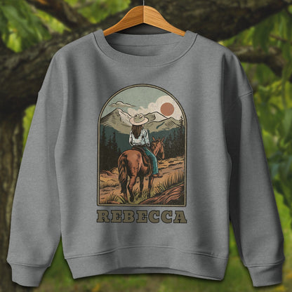 Youth Shirts Sweatshirt Youth / S / Graphite Heather Personalized Horseback Adventure - Youth Shirt