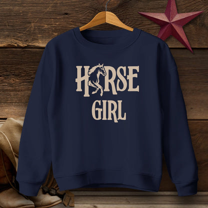 Youth Shirts Sweatshirt Youth / S / Navy Horse Girl - Youth Shirt