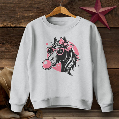 Youth Shirts Sweatshirt Youth / Sport Grey / S Bubble Gum Horse Shirt