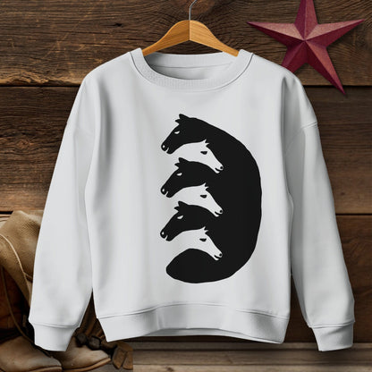 Youth Shirts Sweatshirt Youth / Sport Grey / S Interlocking Horse Heads - Youth Shirt