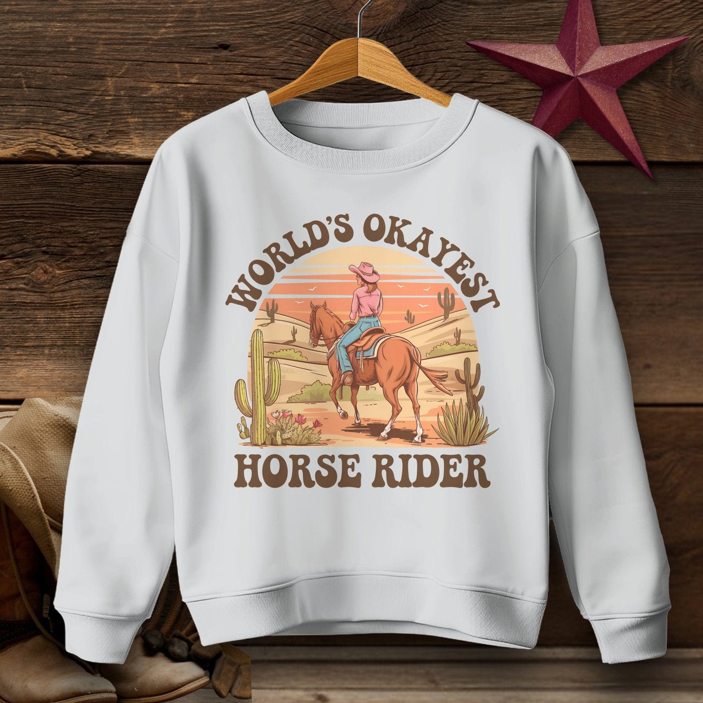 Youth Shirts Sweatshirt Youth / Sport Grey / S World's Okayest Horse Rider Shirt