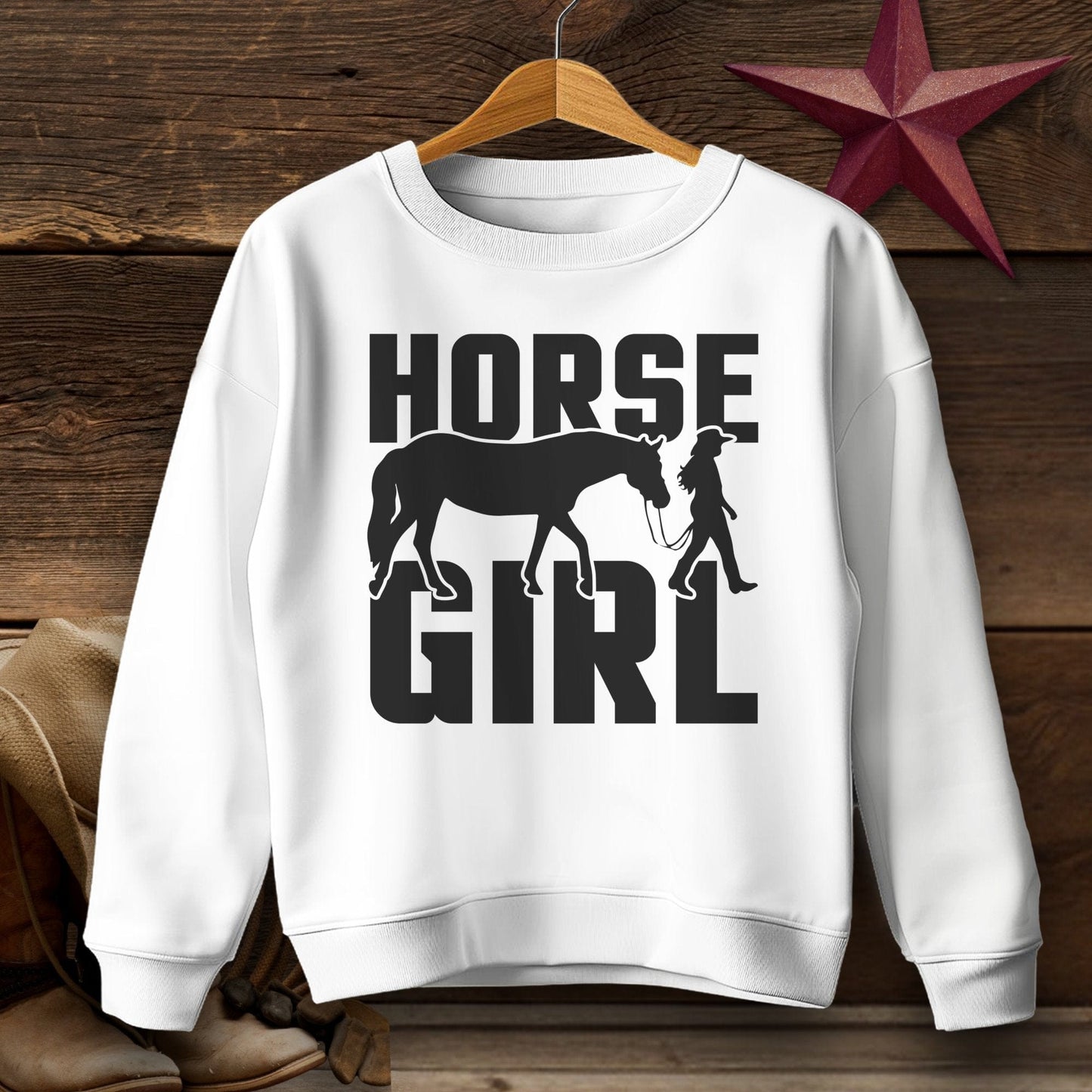 Youth Shirts Sweatshirt Youth / White / S Horse and Girl Shirt