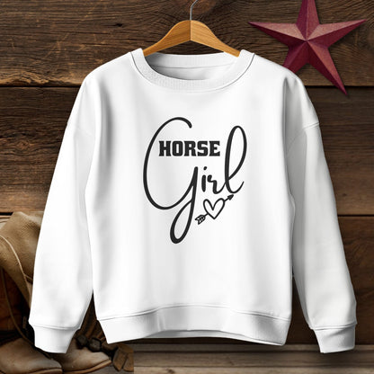 Youth Shirts Sweatshirt Youth / White / S Horse Girl with Arrow Heart Shirt