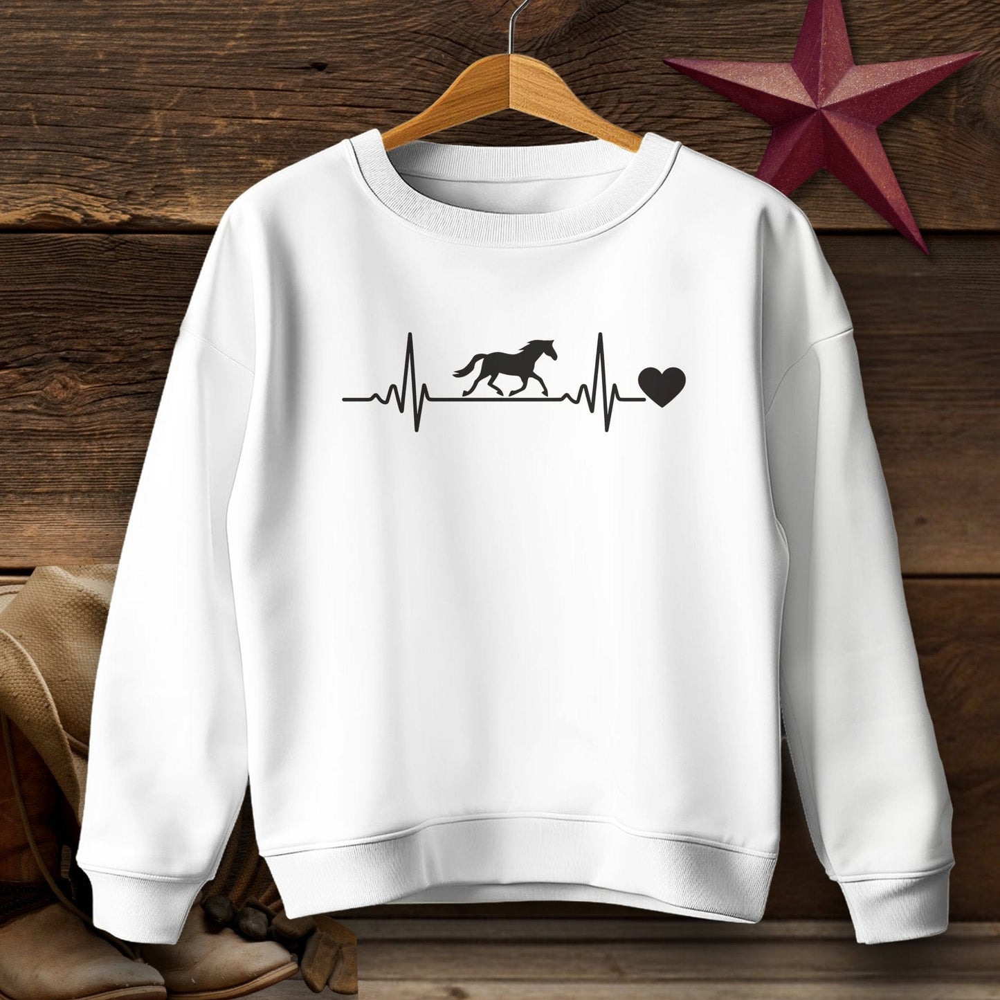 Youth Shirts Sweatshirt Youth / White / S Horse Heartbeat Shirt