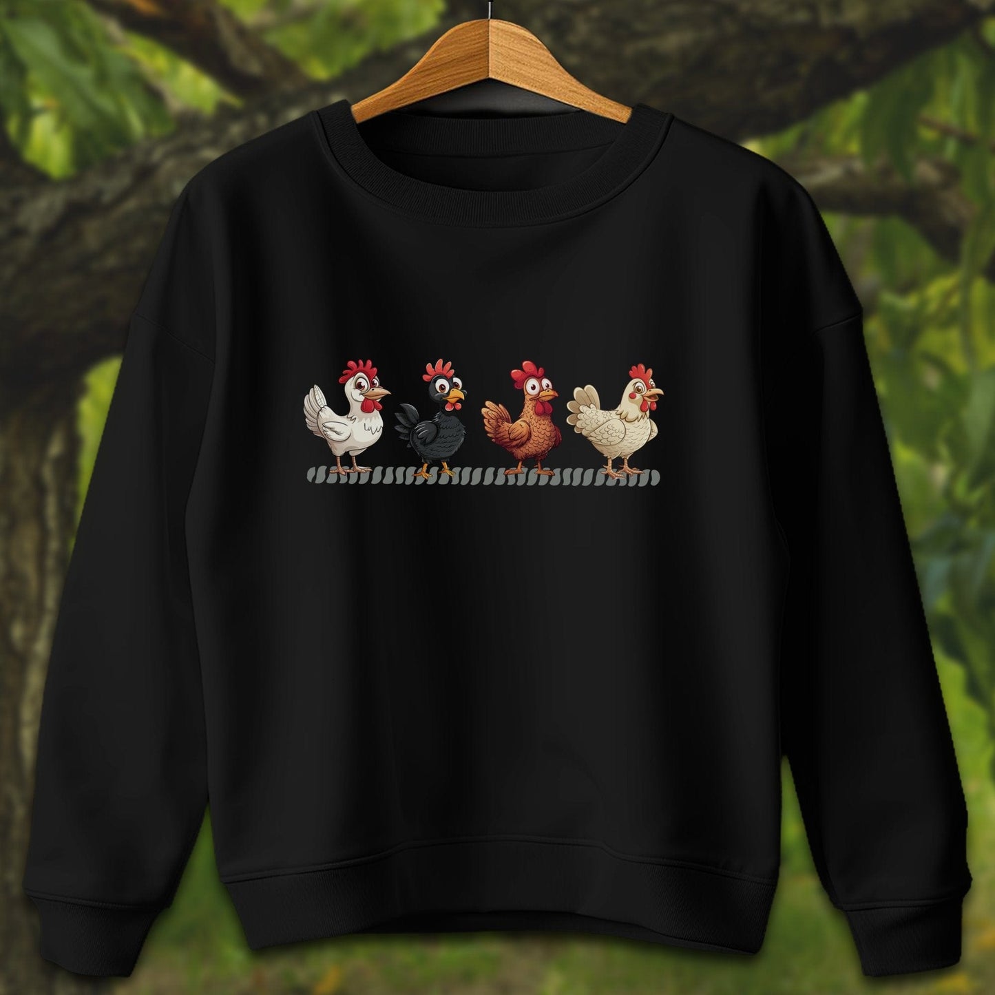 Youth Shirts Sweatshirt Youth / XS / Black Funny Chicken - Youth Shirt