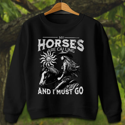 Youth Shirts Sweatshirt Youth / XS / Black My Horses are Calling - Youth Shirt