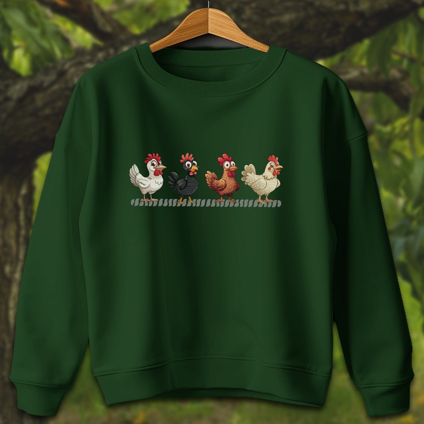 Youth Shirts Sweatshirt Youth / XS / Forest Green Funny Chicken - Youth Shirt