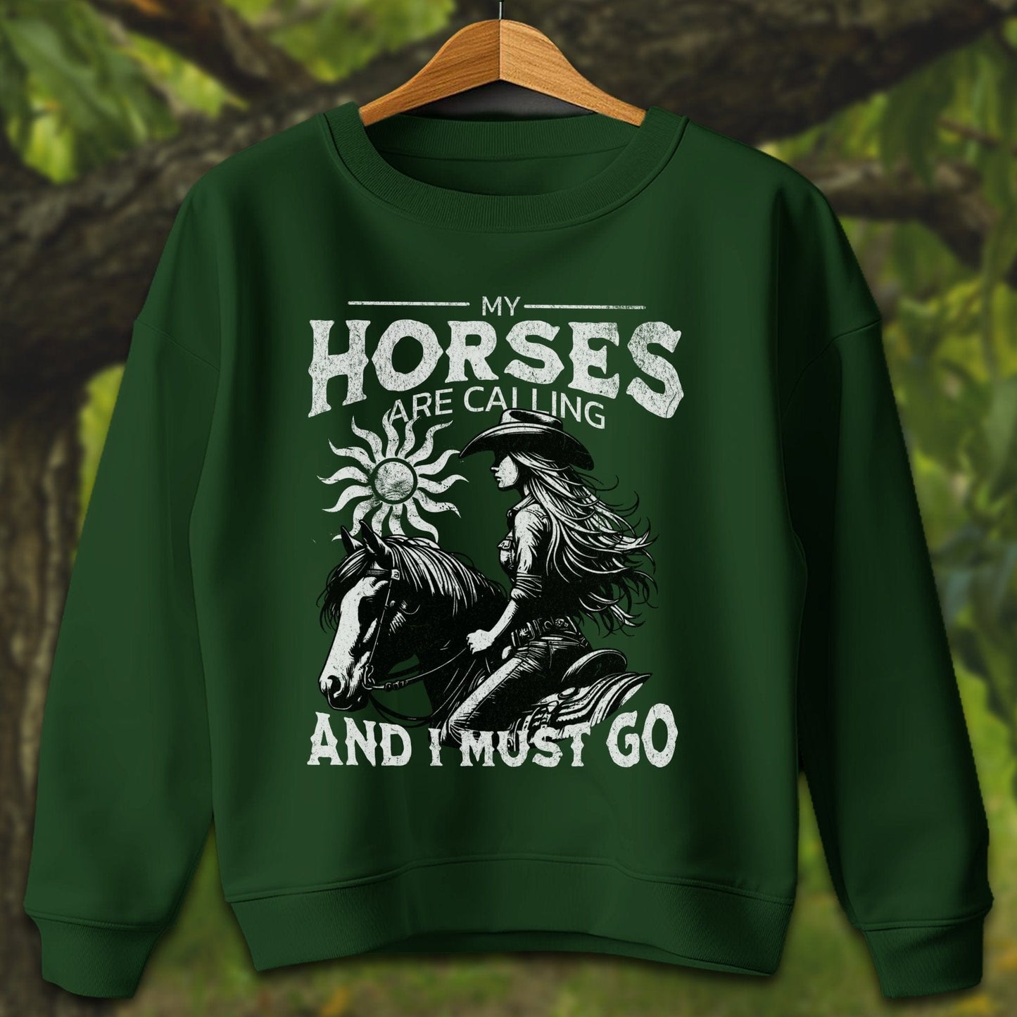 Youth Shirts Sweatshirt Youth / XS / Forest Green My Horses are Calling - Youth Shirt