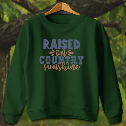 Youth Shirts Sweatshirt Youth / XS / Forest Green Raised on Country Sunshine - Youth Shirt