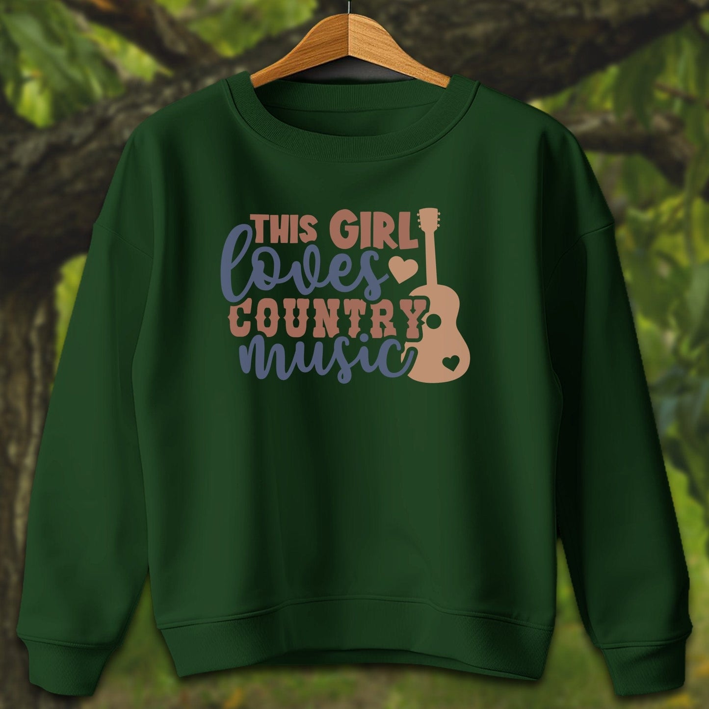 Youth Shirts Sweatshirt Youth / XS / Forest Green This Girl Loves Country Music - Youth Shirt