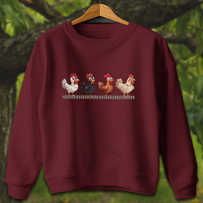 Youth Shirts Sweatshirt Youth / XS / Maroon Funny Chicken - Youth Shirt