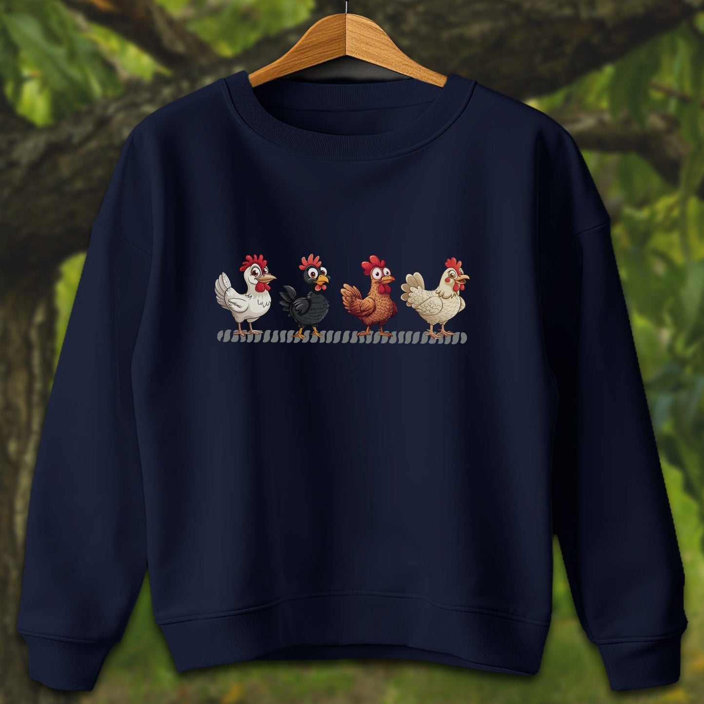 Youth Shirts Sweatshirt Youth / XS / Navy Funny Chicken - Youth Shirt