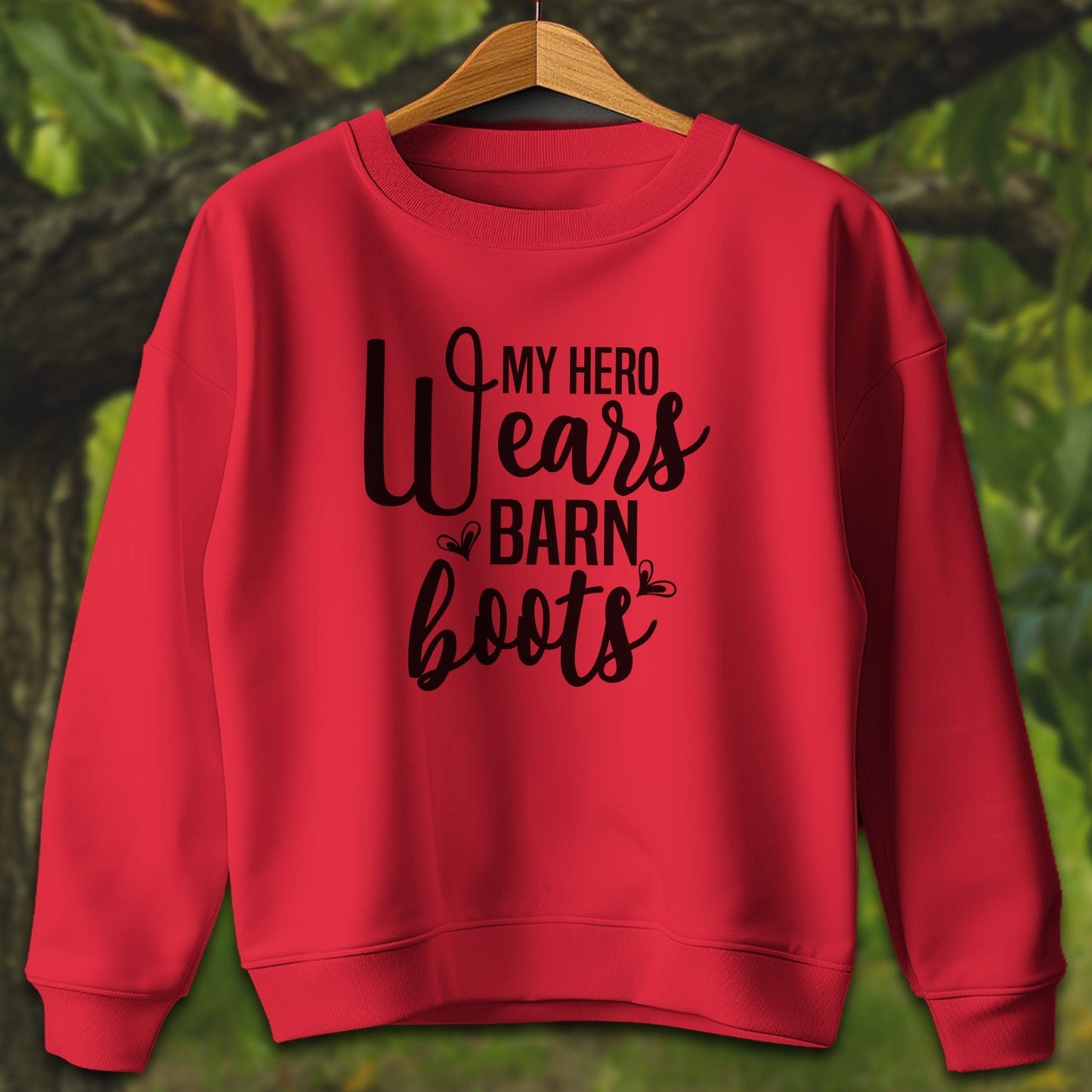 Youth Shirts Sweatshirt Youth / XS / Red My Hero Wears Barn Boots - Youth Shirt