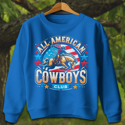 Youth Shirts Sweatshirt Youth / XS / Royal All American Cowboys Club - Youth Shirt