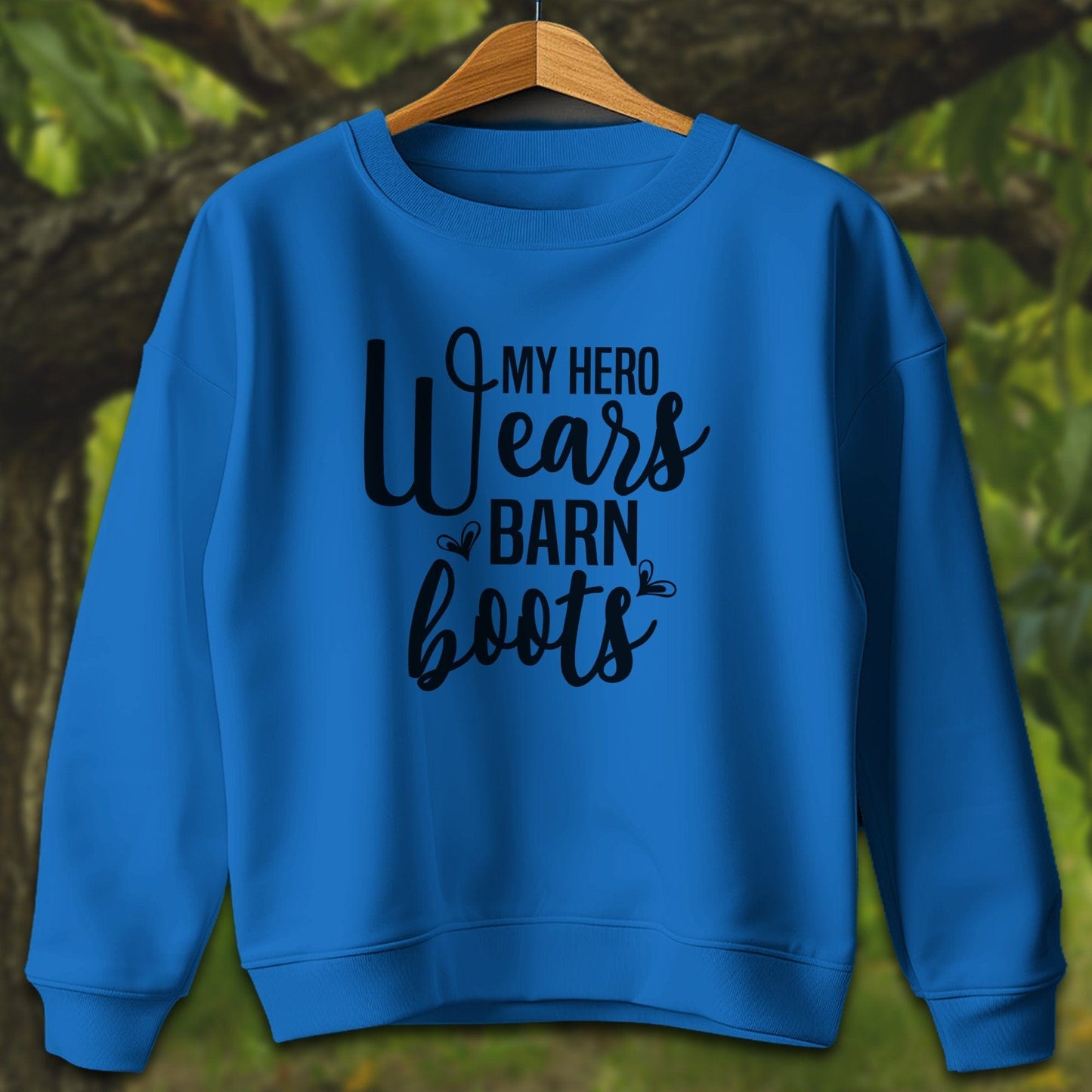 Youth Shirts Sweatshirt Youth / XS / Royal My Hero Wears Barn Boots - Youth Shirt