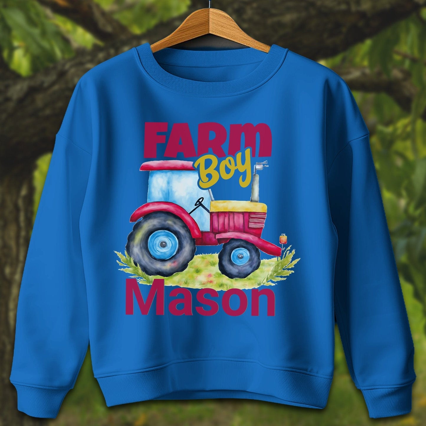 Youth Shirts Sweatshirt Youth / XS / Royal Personalized Farm Boy - Youth Shirt