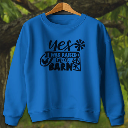 Youth Shirts Sweatshirt Youth / XS / Royal Yes I Was Raised In A Barn - Youth Shirt