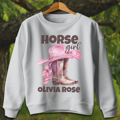 Youth Shirts Sweatshirt Youth / XS / Sport Grey Personalized Horse Girl - Youth Shirt