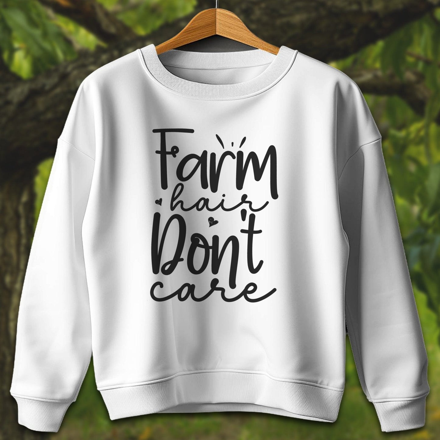 Youth Shirts Sweatshirt Youth / XS / White Farm Hair Don't Care - Youth Shirt