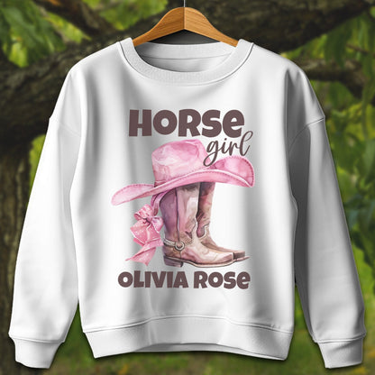 Youth Shirts Sweatshirt Youth / XS / White Personalized Horse Girl - Youth Shirt