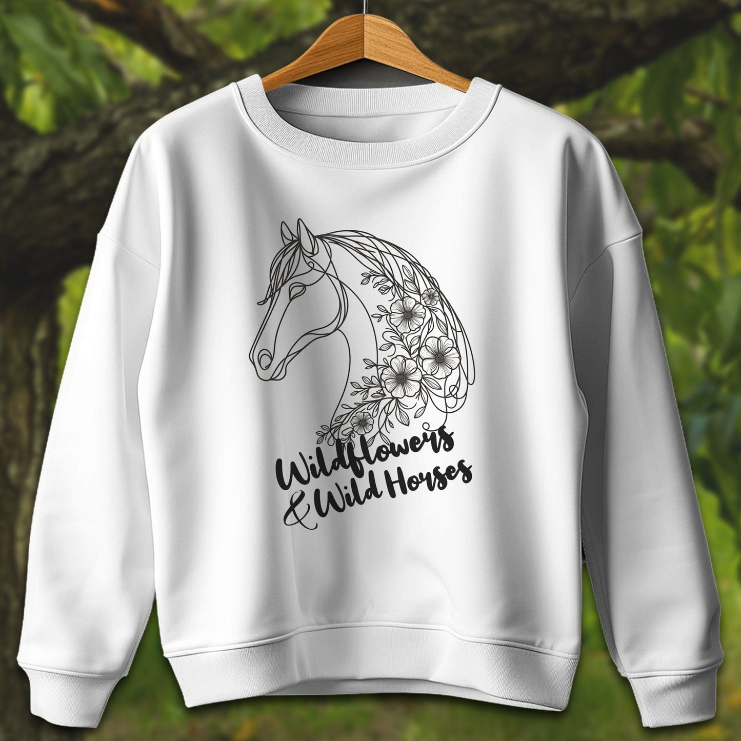 Youth Shirts Sweatshirt Youth / XS / White Wildflowers And Wild Horses - Youth Shirt