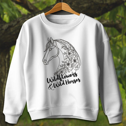 Youth Shirts Sweatshirt Youth / XS / White Wildflowers And Wild Horses - Youth Shirt