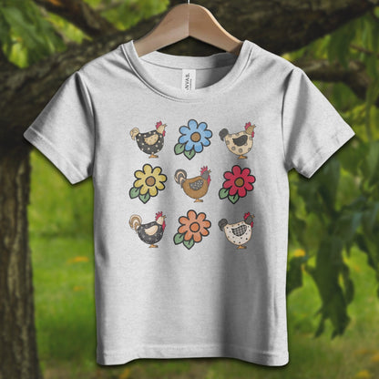 Youth Shirts T-Shirt Toddler / 2T / Athletic Heather Chickens and Flowers - Youth Shirt