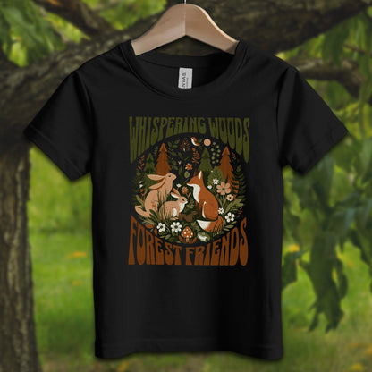 Youth Shirts T-Shirt Toddler / 2T / Black Whispering Woods Forest Friends - Youth Shirt