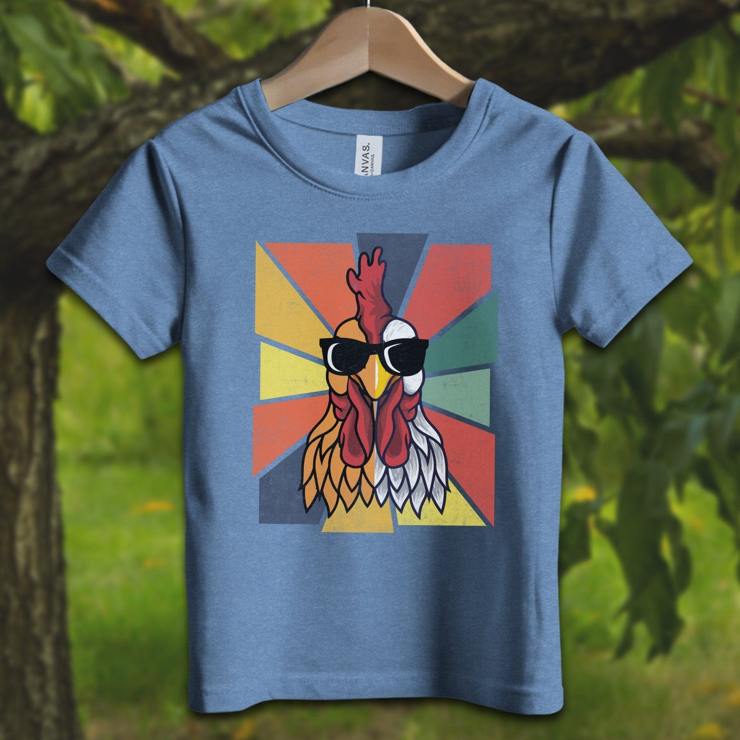 Youth Shirts T-Shirt Toddler / 2T / Heather Columbia Blue Cool Rooster - Youth Shirt