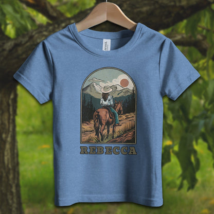 Youth Shirts T-Shirt Toddler / 2T / Heather Columbia Blue Personalized Horseback Adventure - Youth Shirt