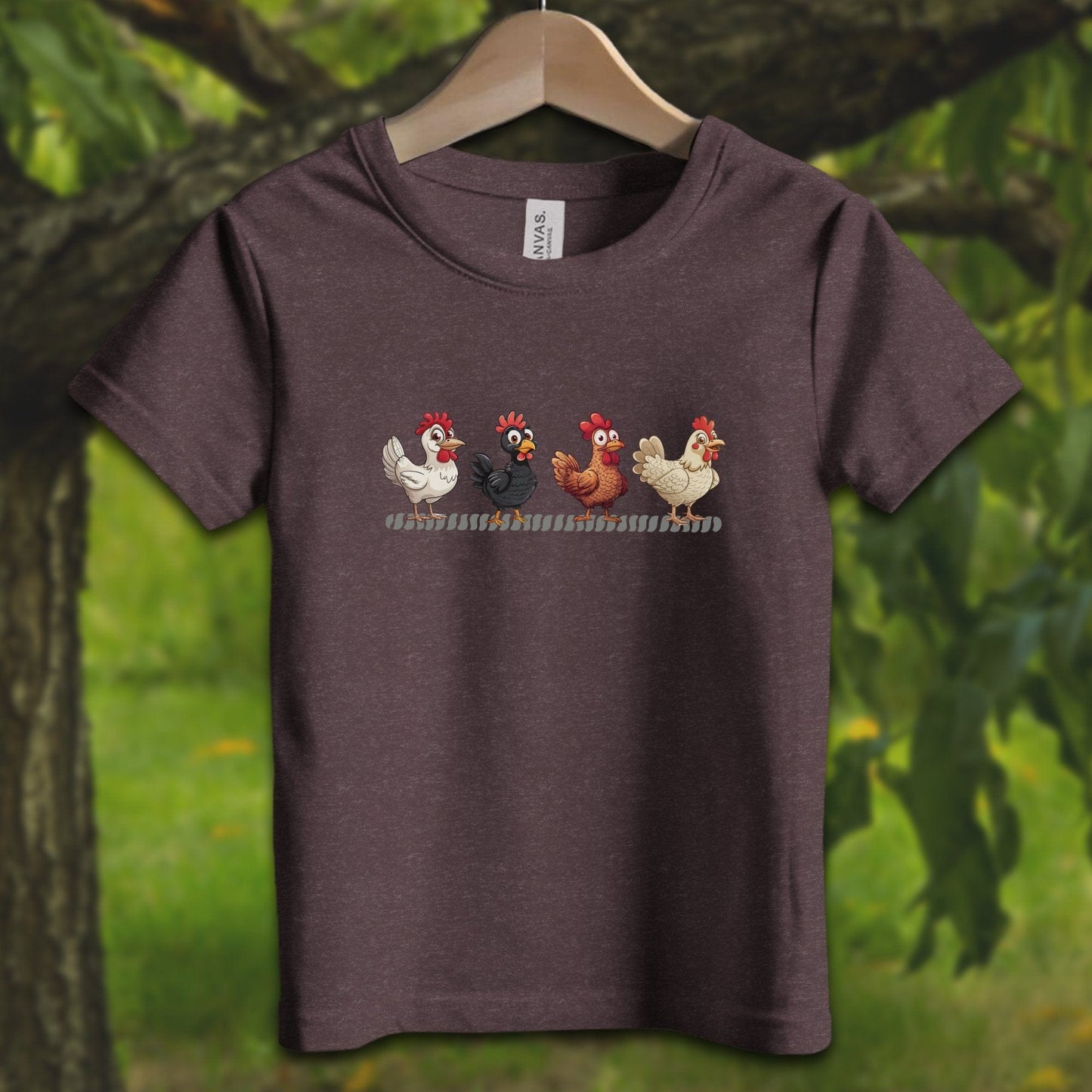 Youth Shirts T-Shirt Toddler / 2T / Heather Maroon Funny Chicken - Youth Shirt