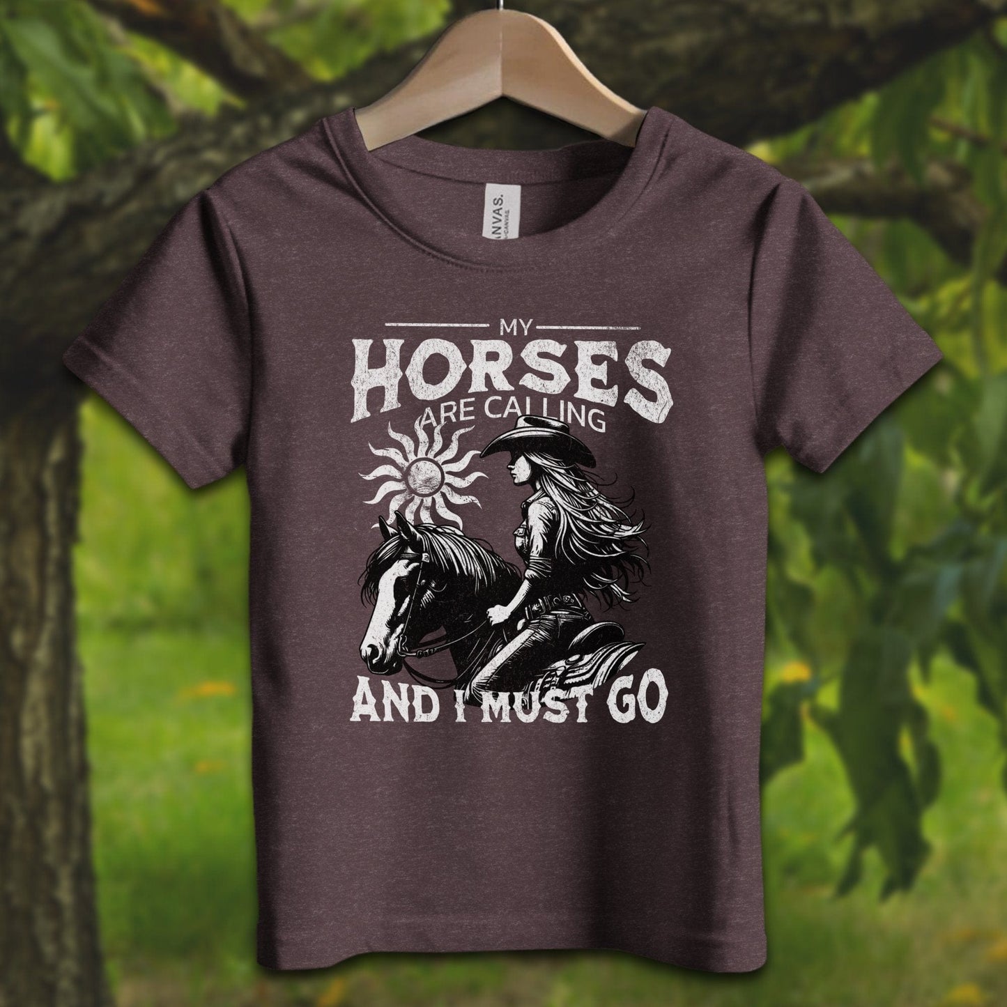 Youth Shirts T-Shirt Toddler / 2T / Heather Maroon My Horses are Calling - Youth Shirt