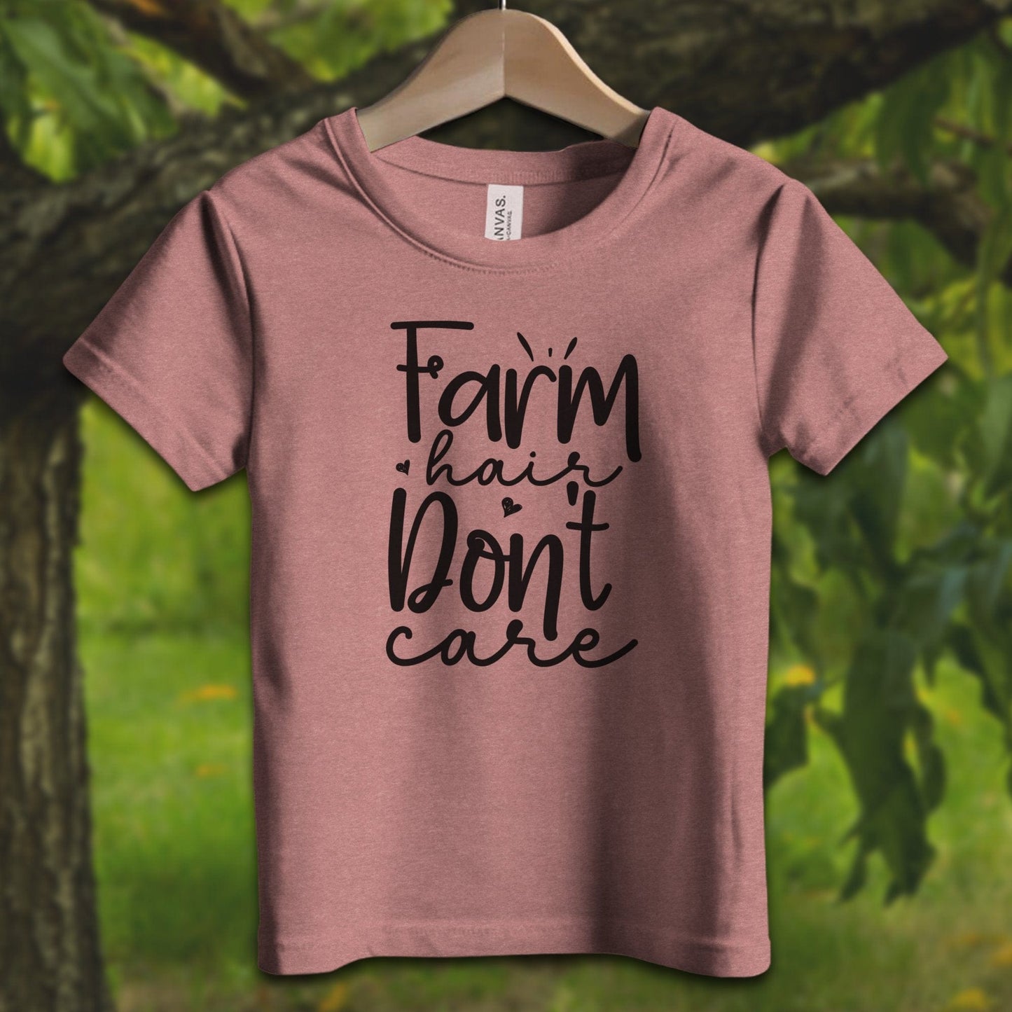 Youth Shirts T-Shirt Toddler / 2T / Heather Mauve Farm Hair Don't Care - Youth Shirt