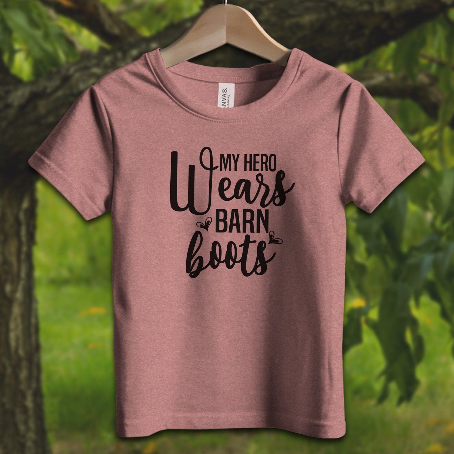 Youth Shirts T-Shirt Toddler / 2T / Heather Mauve My Hero Wears Barn Boots - Youth Shirt