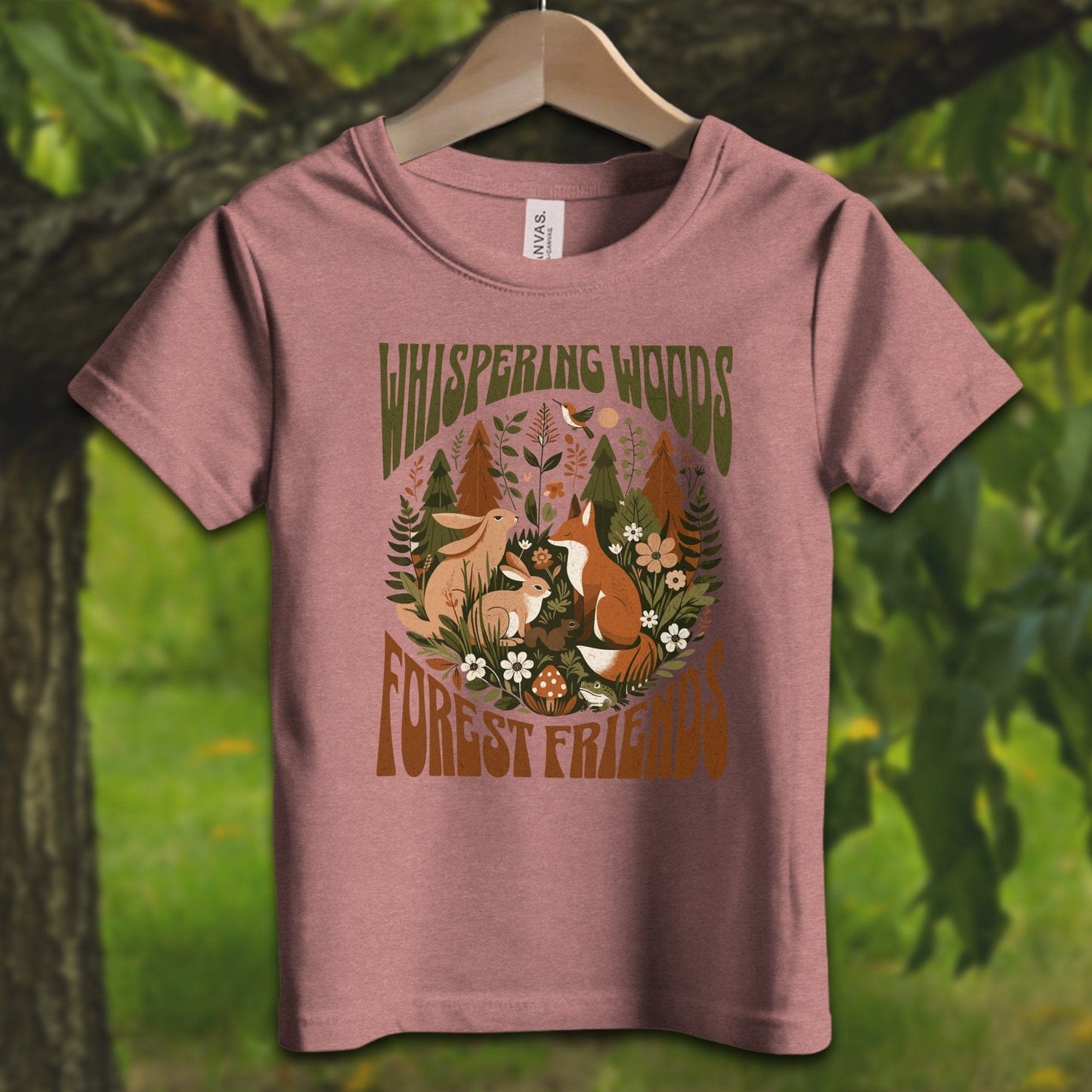 Youth Shirts T-Shirt Toddler / 2T / Heather Mauve Whispering Woods Forest Friends - Youth Shirt