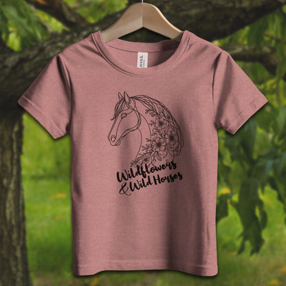 Youth Shirts T-Shirt Toddler / 2T / Heather Mauve Wildflowers And Wild Horses - Youth Shirt