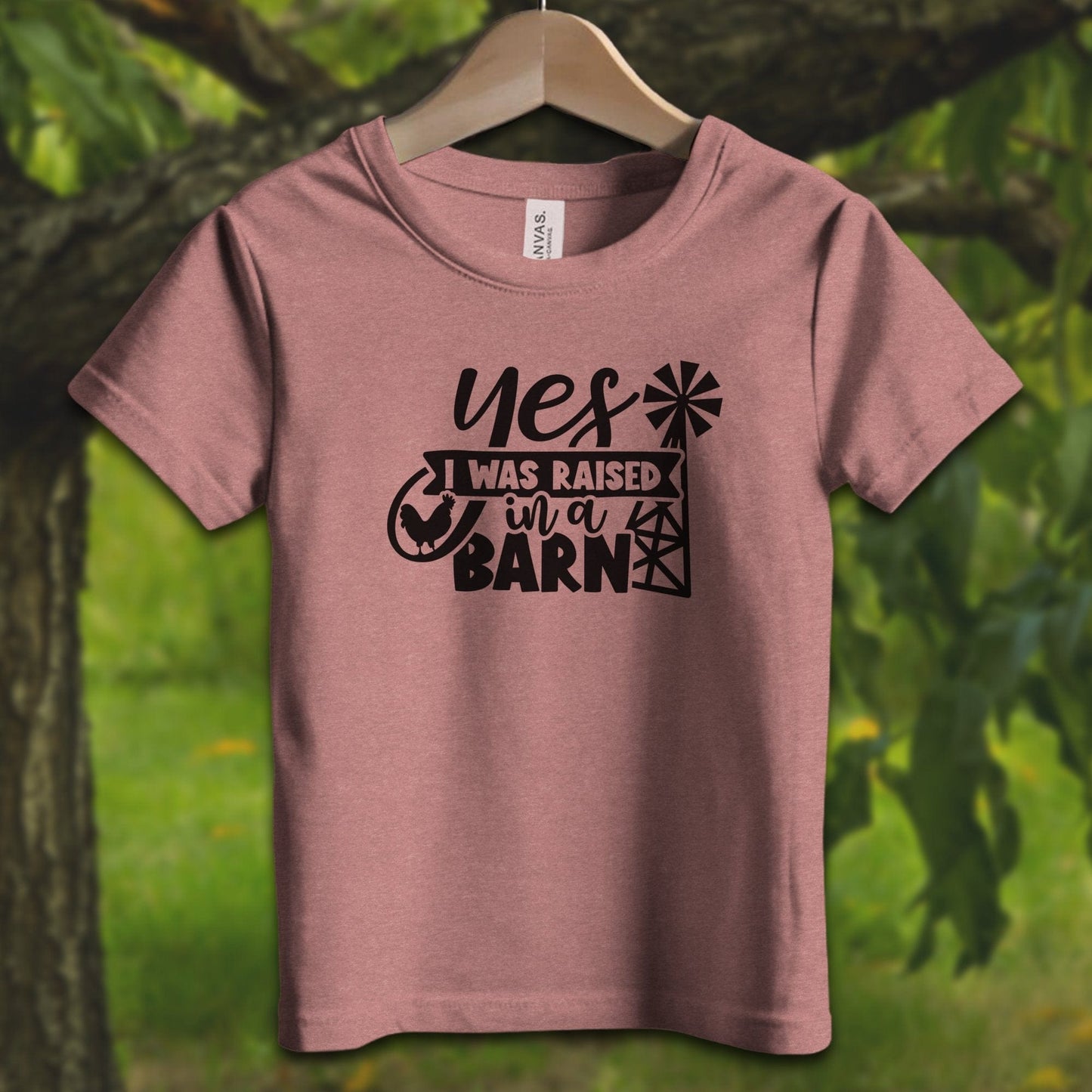 Youth Shirts T-Shirt Toddler / 2T / Heather Mauve Yes I Was Raised In A Barn - Youth Shirt