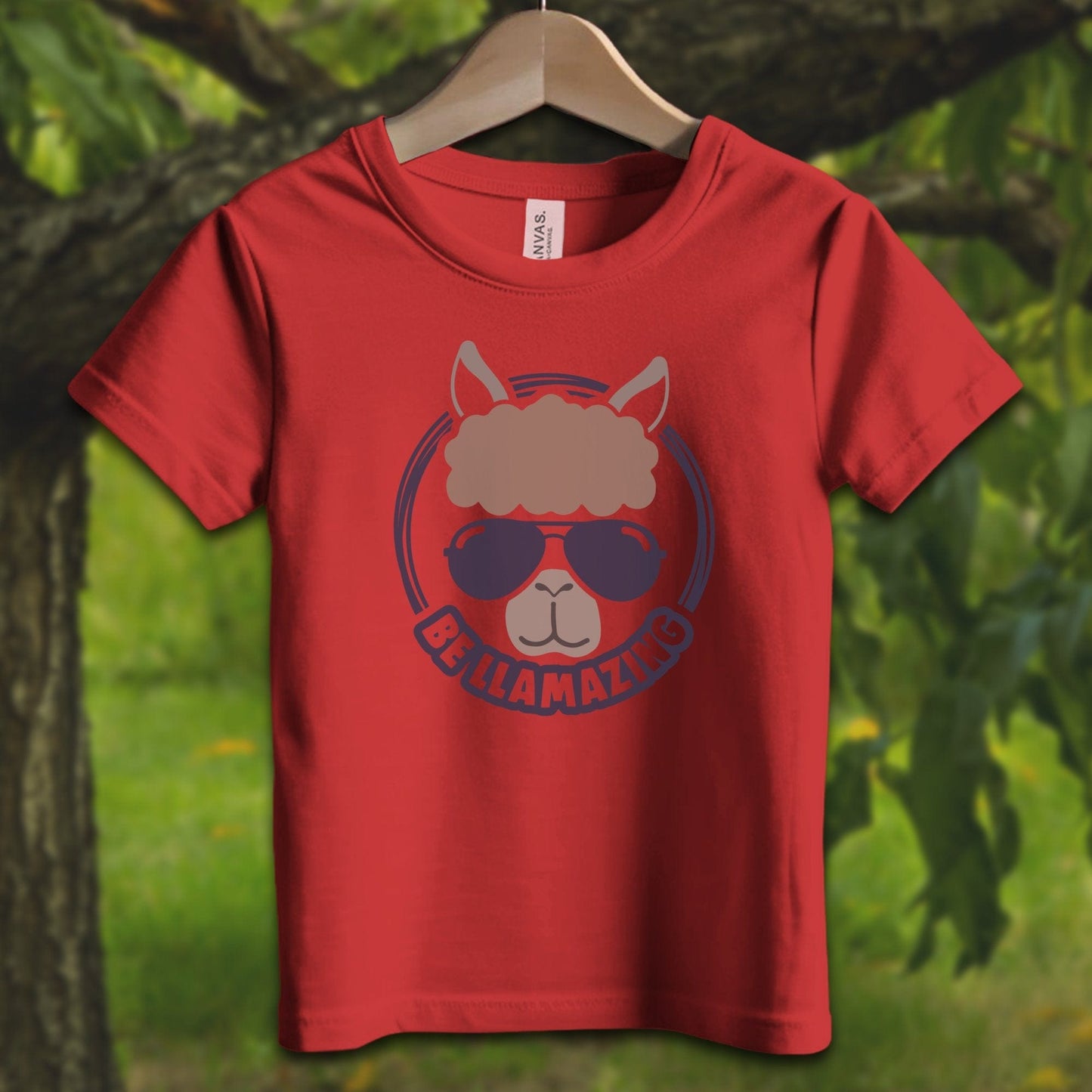 Youth Shirts T-Shirt Toddler / 2T / Heather Red Be Llamazing Cool Alpaca Illustration - Youth Shirt