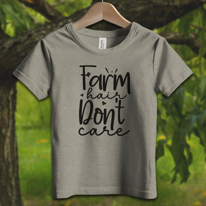 Youth Shirts T-Shirt Toddler / 2T / Heather Stone Farm Hair Don't Care - Youth Shirt