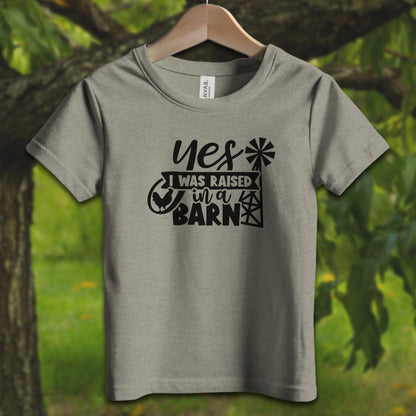 Youth Shirts T-Shirt Toddler / 2T / Heather Stone Yes I Was Raised In A Barn - Youth Shirt