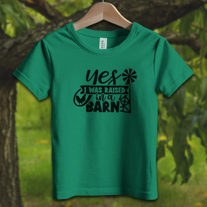 Youth Shirts T-Shirt Toddler / 2T / Kelly Yes I Was Raised In A Barn - Youth Shirt