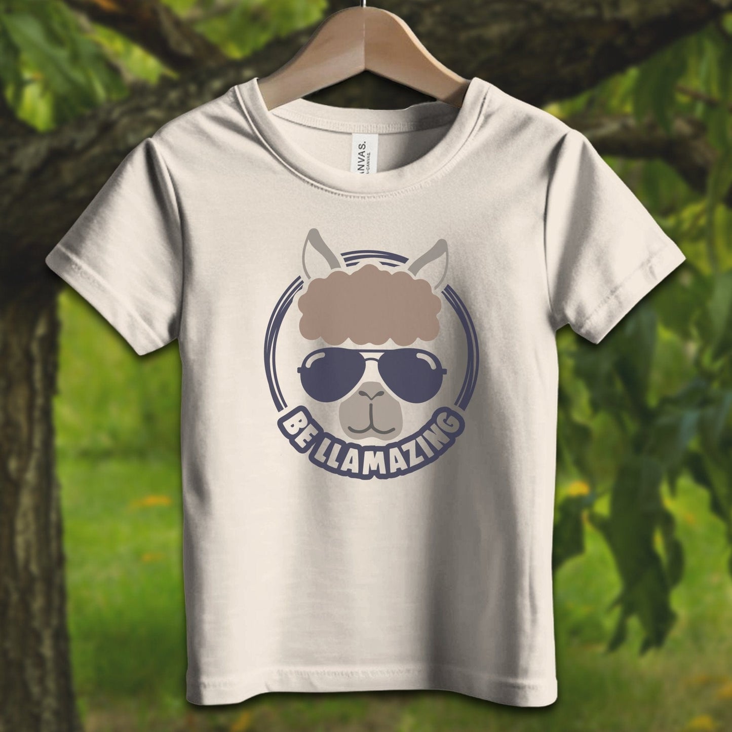 Youth Shirts T-Shirt Toddler / 2T / Natural Be Llamazing Cool Alpaca Illustration - Youth Shirt